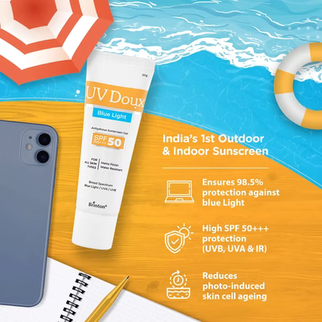 UV Doux Blue Light Tinted Sunscreen Gel SPF 50 | 50gm