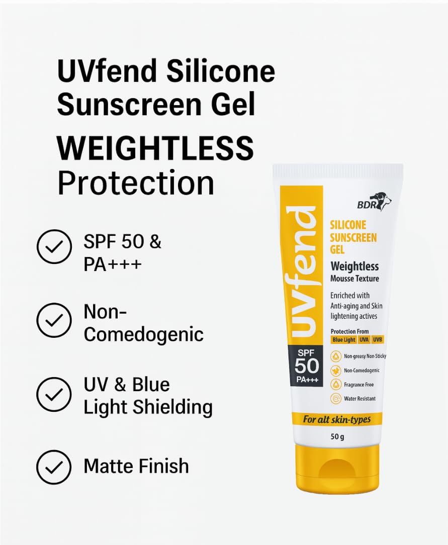 Uvfend Silicone Sunscreen Gel SPF 50 PA+++ | 50g