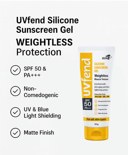 Uvfend Silicone Sunscreen Gel SPF 50 PA+++ | 50g
