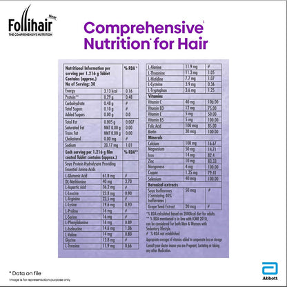 Follihair New Tablet Twin Pack (30 X 2) 30 capsules