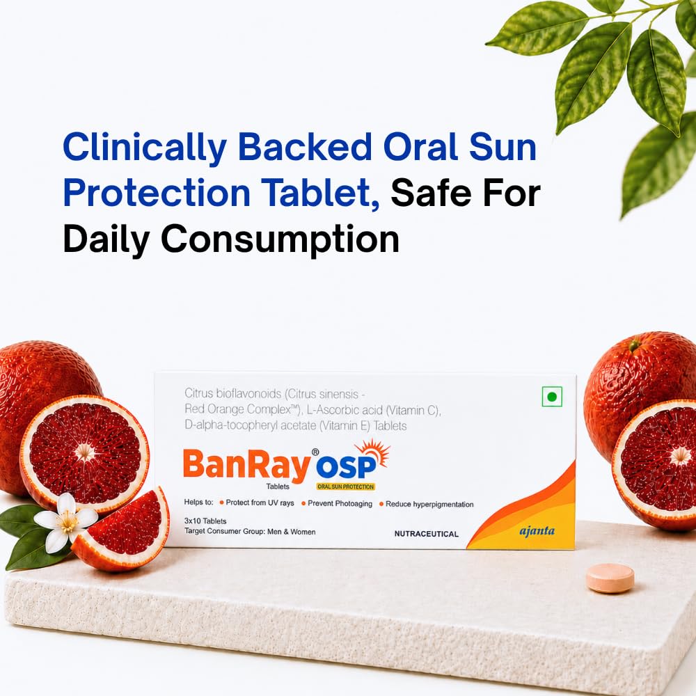 BanRay OSP Oral Sunscreen Tablet |30 Tablets ( Pack of 3 )