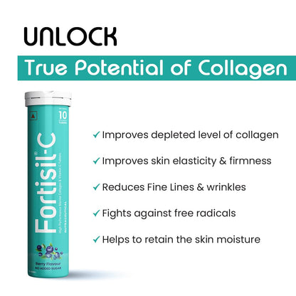 Fortisil C- High Performance Marine Collagen Effervescent Tablets | 10 Tablets