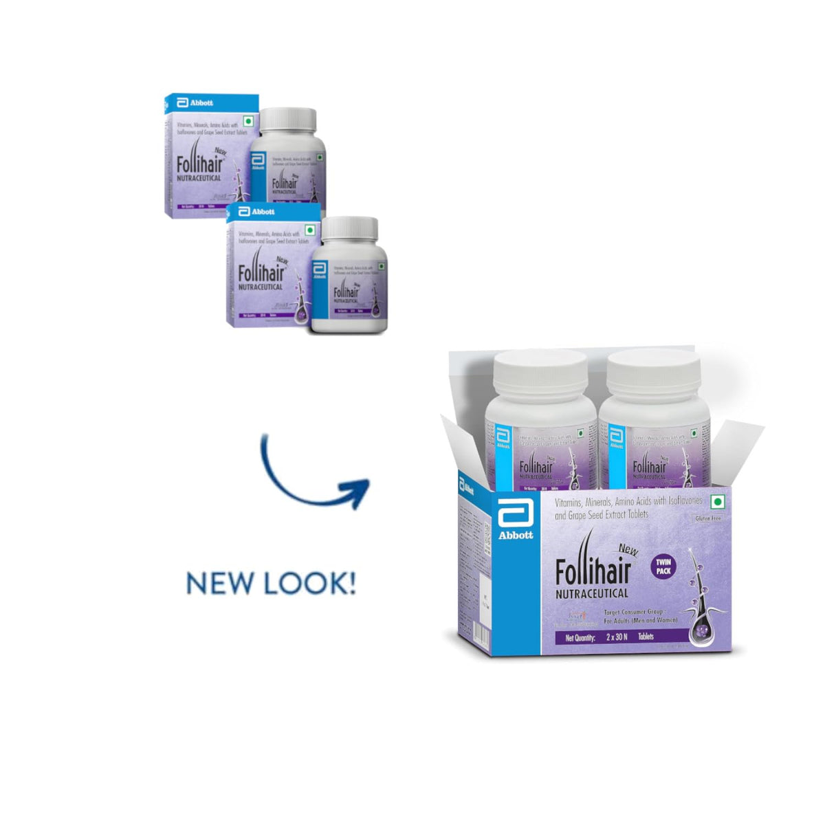 Follihair New Tablet Twin Pack (30 X 2) 30 capsules
