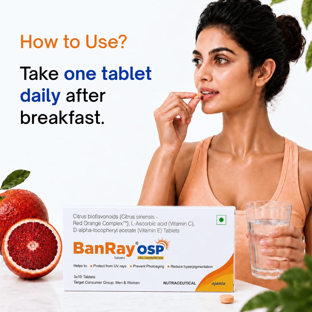 BanRay OSP Oral Sunscreen Tablet |30 Tablets ( Pack of 3 )