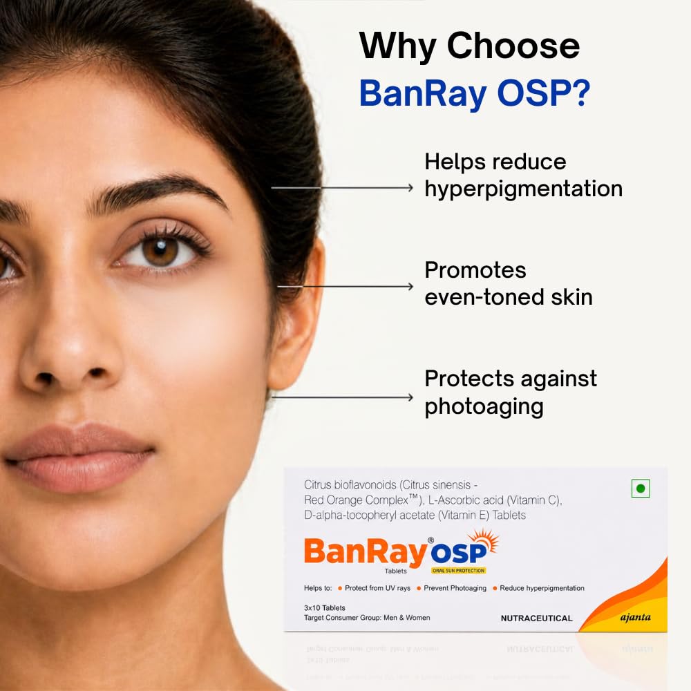 BanRay OSP Oral Sunscreen Tablet |30 Tablets ( Pack of 3 )