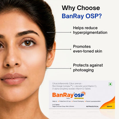 BanRay OSP Oral Sunscreen Tablet |30 Tablets ( Pack of 3 )