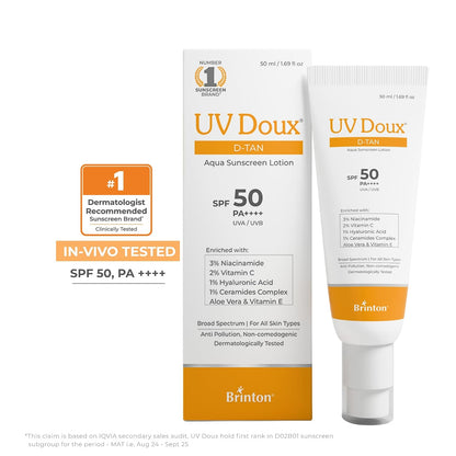 UV Doux D-Tan Aqua Sunscreen Lotion SPF 50