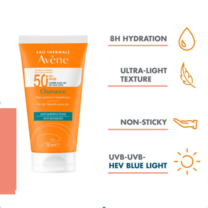 Avene Very High Protection SPF 50 Cleanance Sunscreen, 50 ml