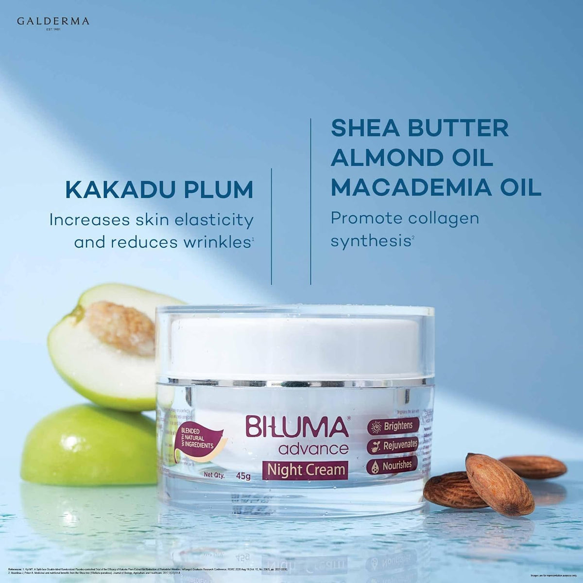 Biluma Advance Skin Brightening Night Cream, for even skin tone, Dark spots and Wrinkles, 45g - Skiynse Dermatologique