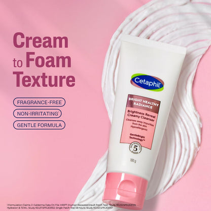 Cetaphil Brightness Reveal Creamy Cleanser, 100 g| Brightening Face Wash for Uneven Skin Tone| Niacinamide, Sea Daffodil| Fragrance Free| Dermatologist Recommended