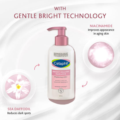 Cetaphil Bright Healthy Radiance Brightness Lotion | Dermatologist Tested | Dark Spot Reduction, Even Skin Tone, 245ml