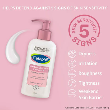 Cetaphil Bright Healthy Radiance Brightness Lotion | Dermatologist Tested | Dark Spot Reduction, Even Skin Tone, 245ml