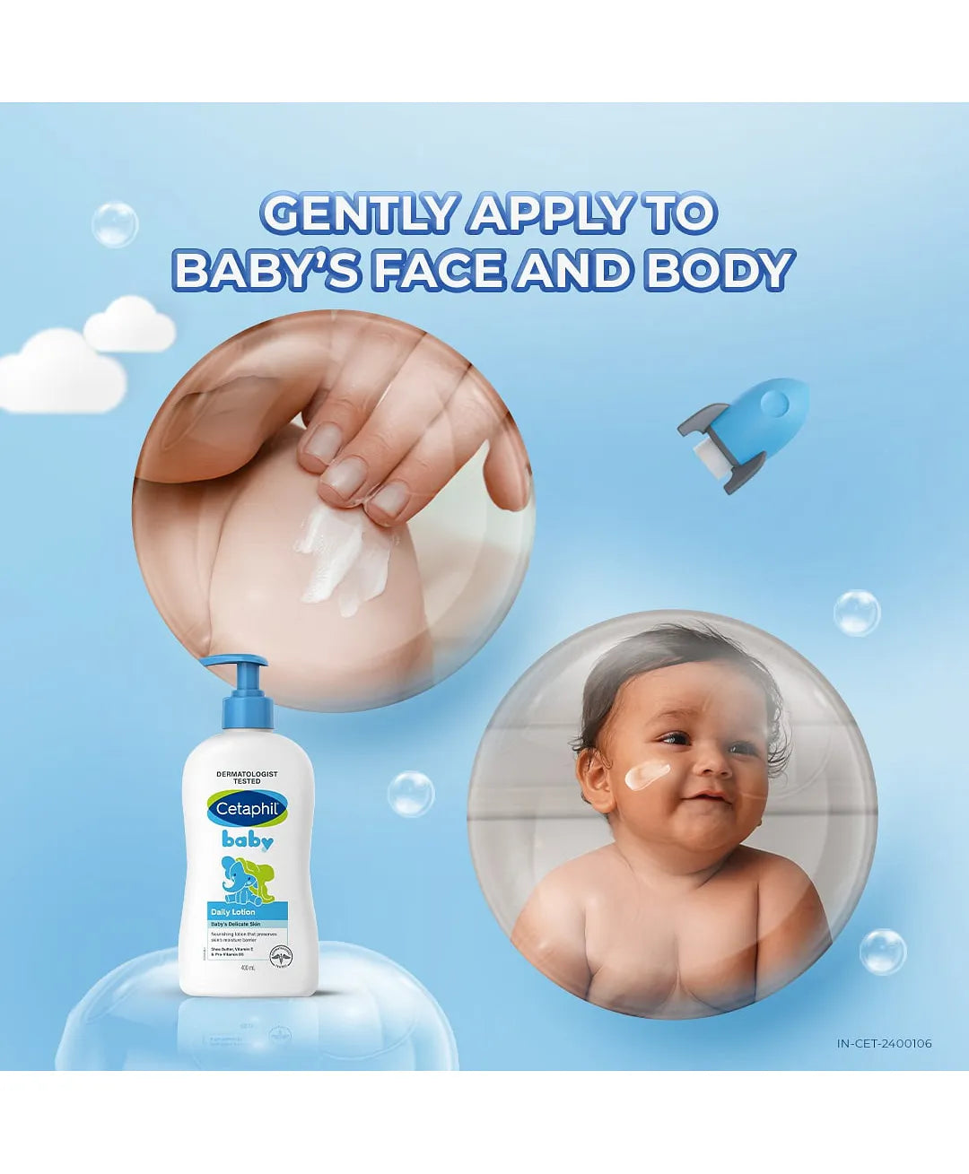 Cetaphil Baby Daily Lotion, Suitable for baby’s delicate skin, Shea Butter and Vit E, Dermatologist Tested and Pediatrician Recommended, 400 ml