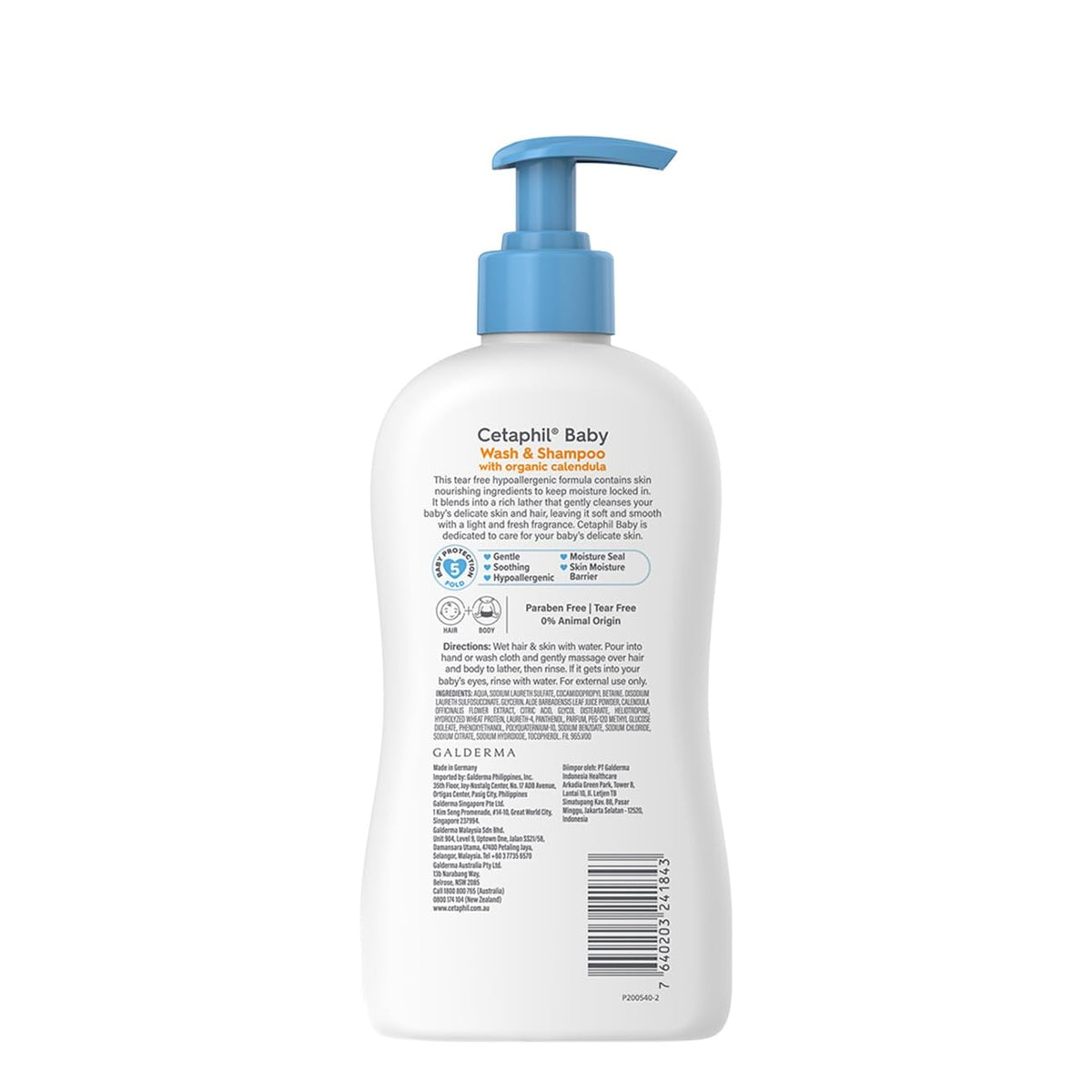 Cetaphil Baby Wash & Shampoo with Organic Calendula, 400ml