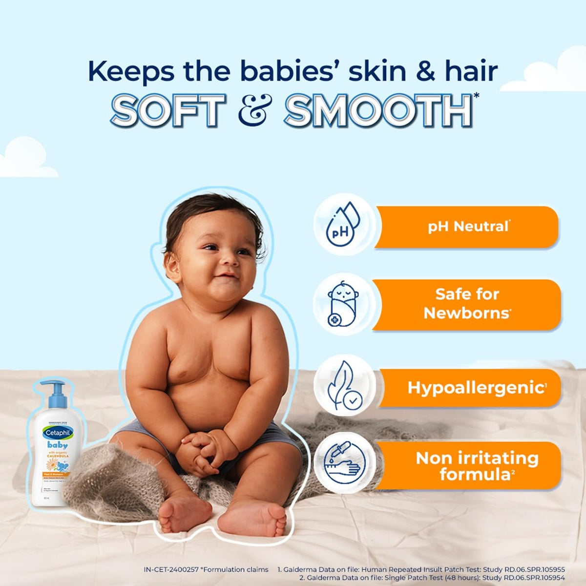 Cetaphil Baby Wash & Shampoo with Organic Calendula, 400ml