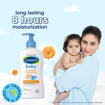 Cetaphil Baby Wash & Shampoo with Organic Calendula, 400ml