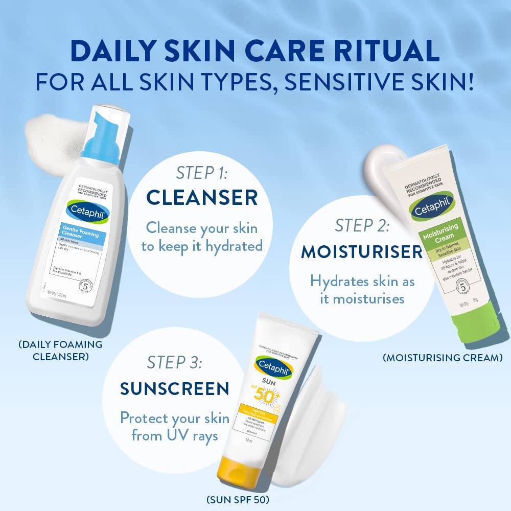Cetaphil Foaming Face Wash, Gentle Foaming Cleanser For All Skin Types, 236 ml| Foaming Face Wash With Vitamin E, B5| Dermatologist Recommended