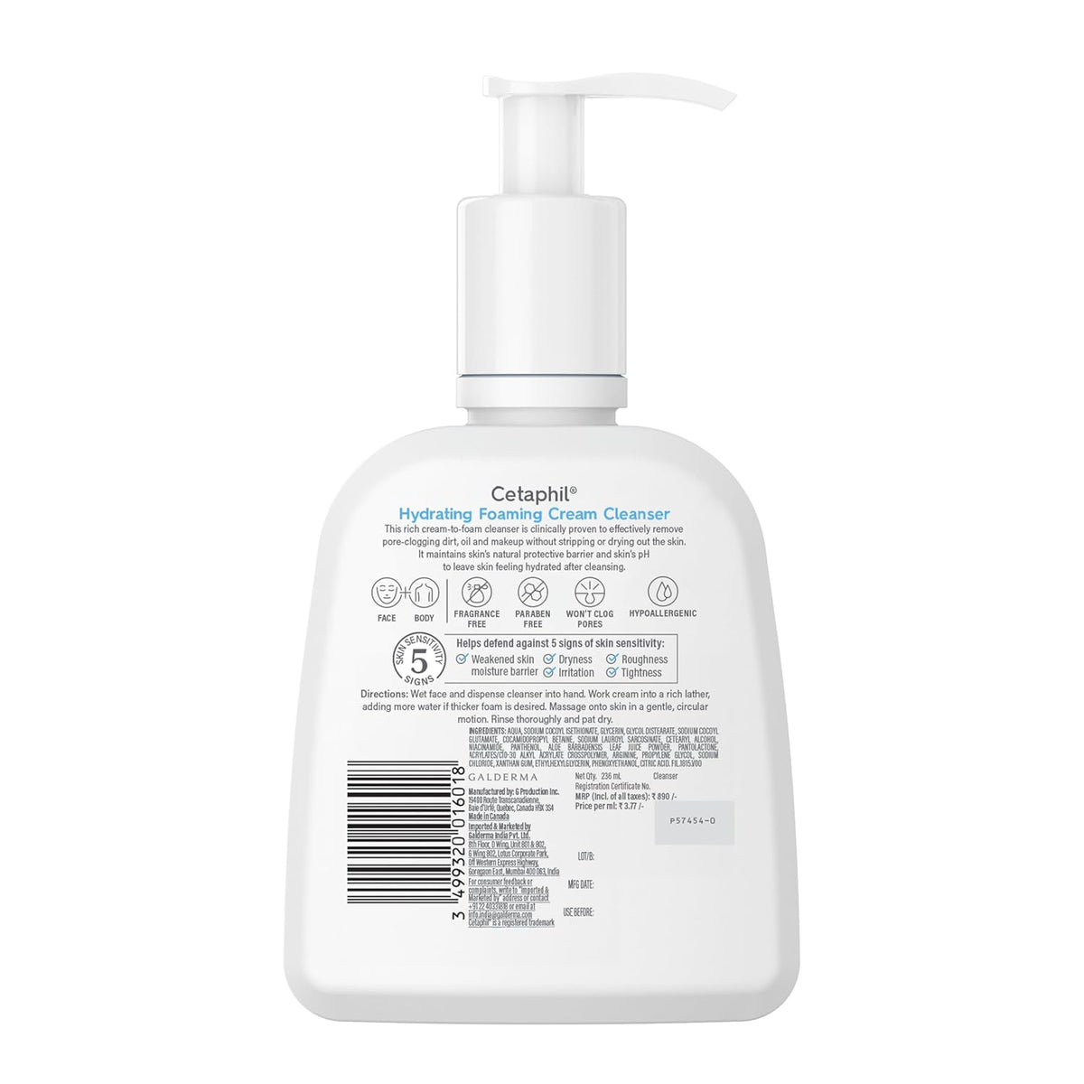 Cetaphil Hydrating Foaming Face Wash | 236 ml