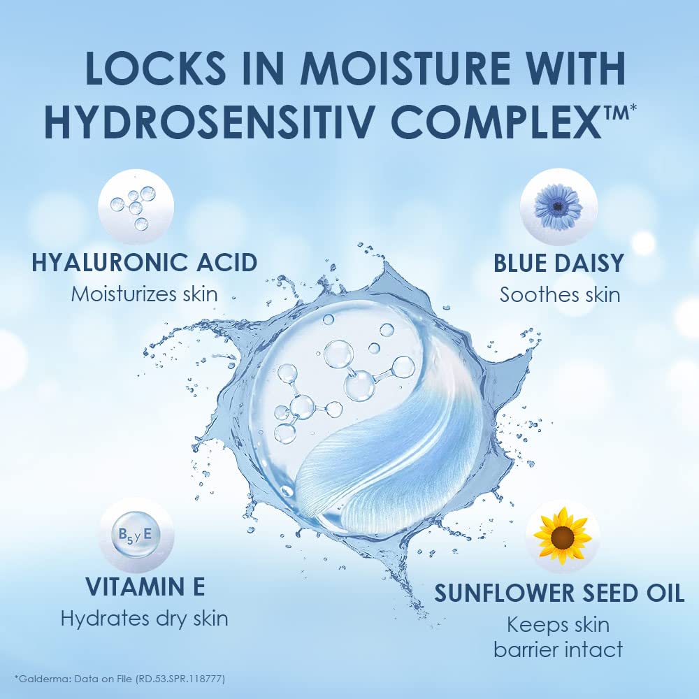 Cetaphil Optimal Hydration Replenishing Body Lotion, 237ml | Lightweight moisturizer & non-greasy | Hyaluronic Acid, Sunflower Oil, Blue Daisy extract | Dermatologist Recommended for Sensitive Skin