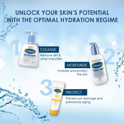Cetaphil Optimal Hydration Replenishing Body Lotion, 237ml | Lightweight moisturizer & non-greasy | Hyaluronic Acid, Sunflower Oil, Blue Daisy extract | Dermatologist Recommended for Sensitive Skin
