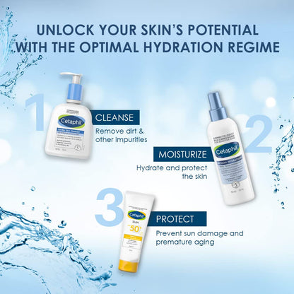 Cetaphil Optimal Hydration Body Spray Moisturizer, 207ml | Lightweight moisturizer & non-greasy | Hyaluronic Acid, Sunflower Oil, Blue Daisy extract