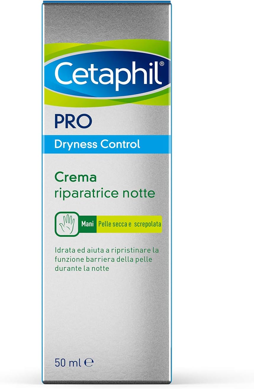 Cetaphil Pro Dryness Control Night Repair Hand Cream, Protection & Hydration for Dry, Cracked Skin, Fragrance Free, 50 ml