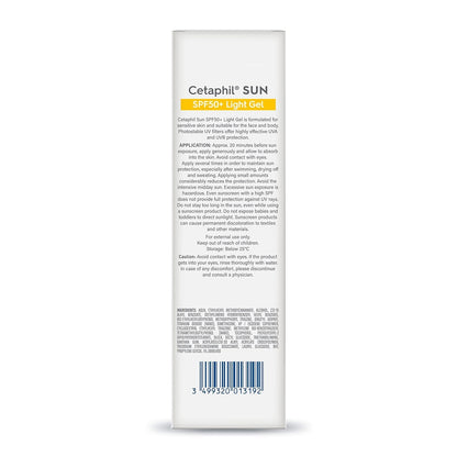 Cetaphil Sun SPF 50 Sunscreen For Combination Skin Type, Very High Protection Lightweight Gel, Water-resistant, Vitamin E, 50 ml