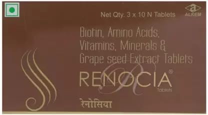 Renocia Tablet | 3 *10 Tablets  | Nourishes Hair,  Controls Hair Fall and Supports Regrowth