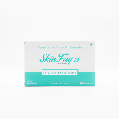 Skinfay- A Capsule combination of ceramoside & alyvium | For Inflammation | Improves skin moisturization | Alyvium 300mg | Ceramosides 35mg ( 30 Tablets ) - Skiynse Dermatologique