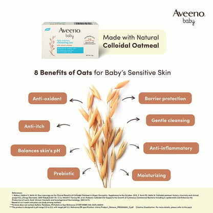Aveeno Baby Daily Moisture Cleansing Bar 75g   ( Pack of 4 )