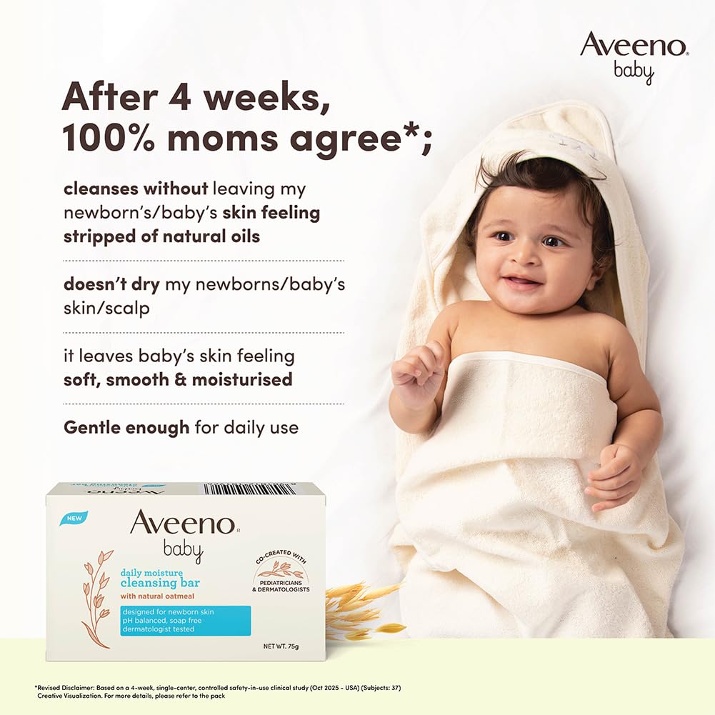 Aveeno Baby Daily Moisture Cleansing Bar 75g   ( Pack of 4 )