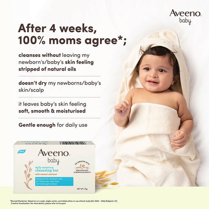 Aveeno Baby Daily Moisture Cleansing Bar 75g   ( Pack of 4 )